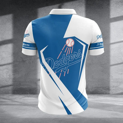 [HOMERUN DEAL] NEW CUSTOMIZED MLB02 LAD LOS ANGELES DODGERS ZIP POLO SHIRT