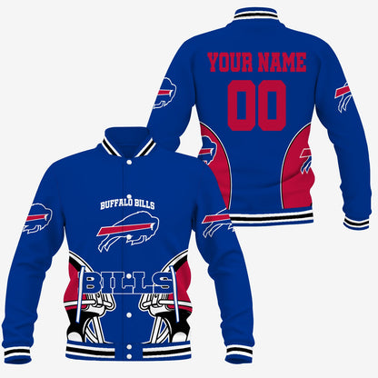 [TOUCHDOWN DEAL] NEW CUSTOMIZED NFL03 BFB BUFFALO BILLS SATIN VARSITY & BASEBALL JACKET