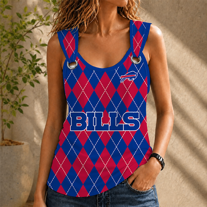 [TOUCHDOWN DEAL] NEW CUSTOMIZED NFL03 BFB BUFFALO BILLS O-RING SHOULDER TANK TOP