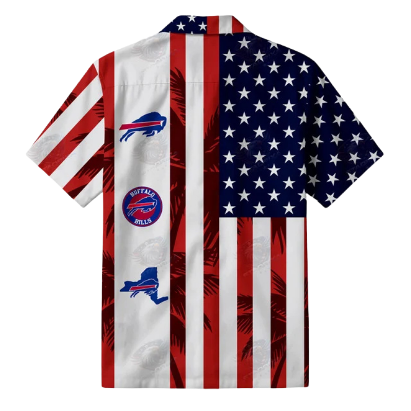 [TOUCHDOWN DEAL] NEW CUSTOMIZED NFL03 BFB BUFFALO BILLS PATRIOTIC 250 USA HAWAIIAN SHIRT