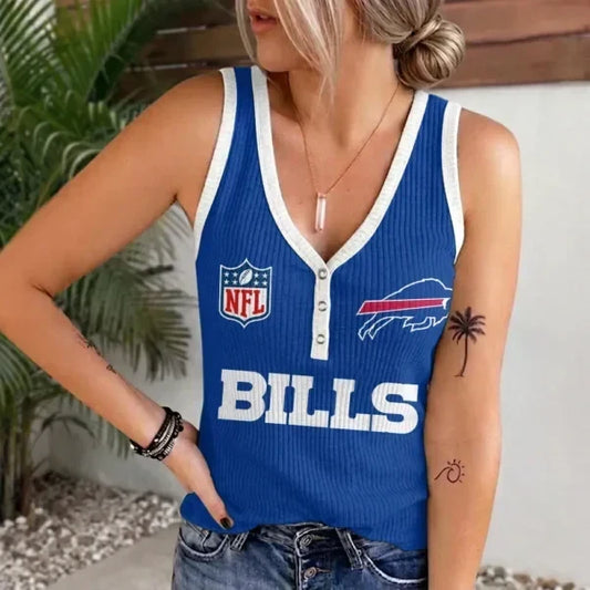 [TOUCHDOWN DEAL] NEW CUSTOMIZED NFL03 BFB BUFFALO BILLS WOMEN'S V-NECK TANK TOP