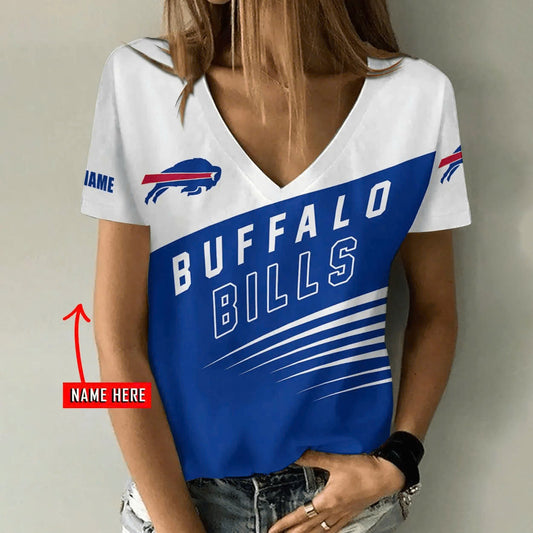 [TOUCHDOWN DEAL] NEW CUSTOMIZED NFL03 BFB BUFFALO BILLS V-NECK FEMALE SHIRT