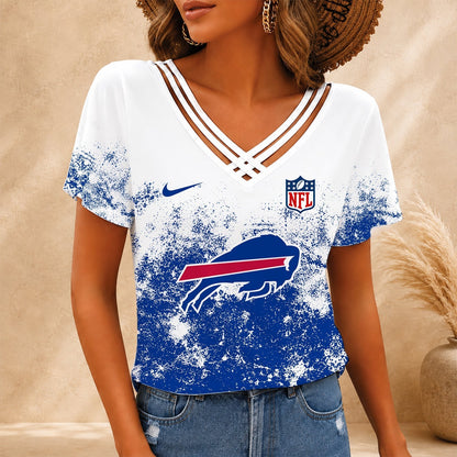 [TOUCHDOWN DEAL] NEW CUSTOMIZED NFL03 BFB BUFFALO BILLS V-NECK SHIRT