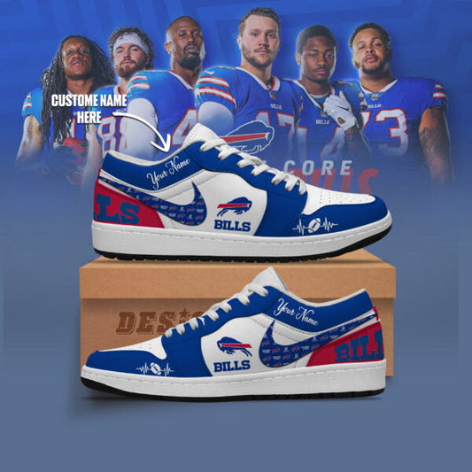 [TOUCHDOWN DEAL] NEW CUSTOMIZED NFL03 BFB BUFFALO BILLS AIR JORDAN LOW SHOES