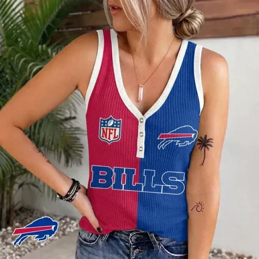 [TOUCHDOWN DEAL] NEW CUSTOMIZED NFL03 BFB BUFFALO BILLS WOMEN'S V-NECK TANK TOP