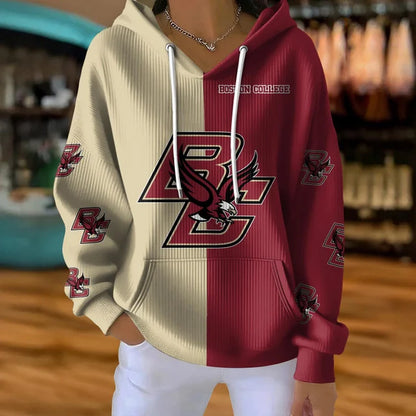 [PUCK DROP DEAL] NEW CUSTOMIZED NCAA MFF03 BOE BOSTON COLLEGE EAGLES RIBBED HOODIE & SWEATSHIRT