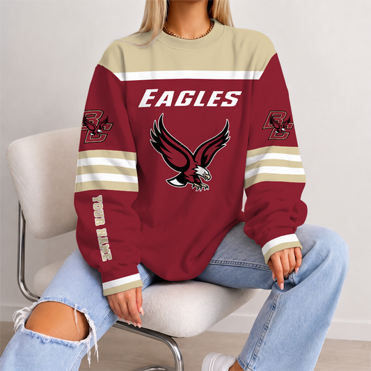[PUCK DROP DEAL] NEW CUSTOMIZED NCAA MFF03 BOE BOSTON COLLEGE EAGLES UNISEX SWEATSHIRT