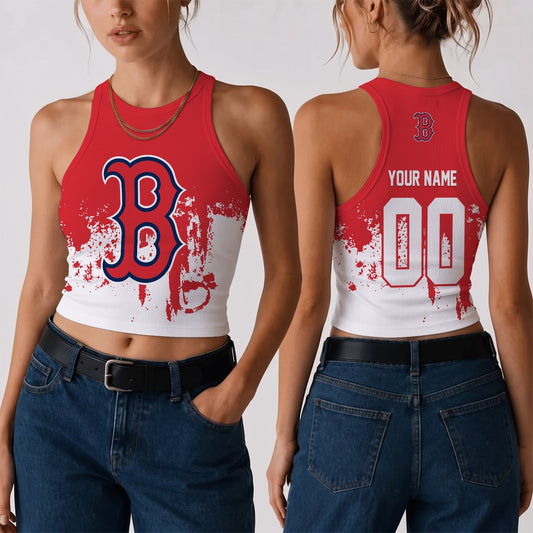 [HOMERUN DEAL] NEW CUSTOMIZED MLB03 BRS THE RED SOX WOMEN'S CROP TOP