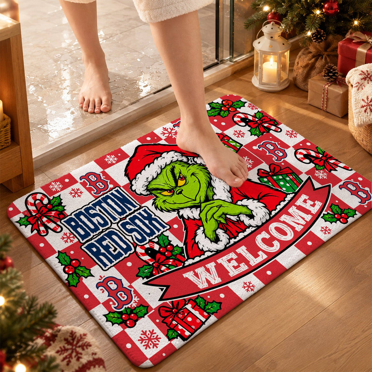 [HOMERUN DEAL] NEW CUSTOMIZED MLB03 BRS THE RED SOX FLOOR MAT & DOOR MAT