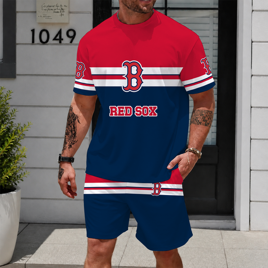 [HOMERUN DEAL] NEW CUSTOMIZED MLB03 BRS BOSTON RED SOX UNISEX T-SHIRT & SHORTS SET