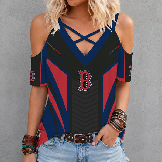 [HOMERUN DEAL] NEW CUSTOMIZED MLB03 BRS BOSTON RED SOX CRISS CROSS V-NECK TOP