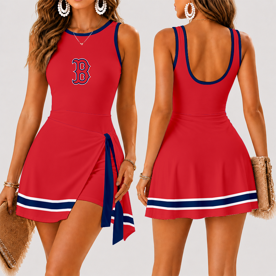 [HOMERUN DEAL] NEW CUSTOMIZED MLB03 BRS BOSTON RED SOX WOMEN'S SUMMER SKORT DRESS