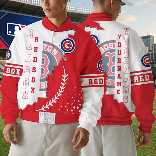 [HOMERUN DEAL] NEW CUSTOMIZED MLB03 MLB03 BRS BOSTON RED SOX VARSITY & BASEBALL JACKET