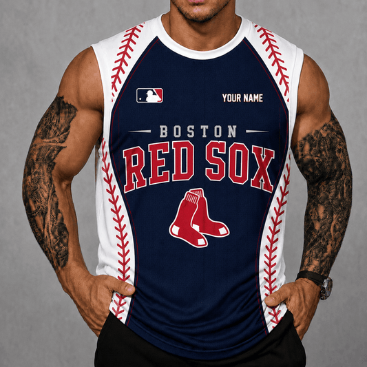 [HOMERUN DEAL] NEW CUSTOMIZED MLB03 BRS BOSTON RED SOX TANK TOP & GYM SHIRT