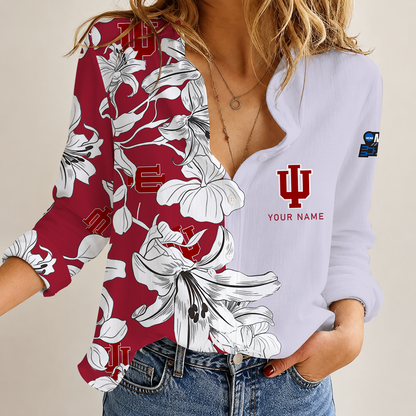 [SLAM DUNK DEAL] NEW CUSTOMIZED NCAA MAM03 IDH INDIANA HOOSIERS STRAPPY WOMEN CASUAL SHIRT