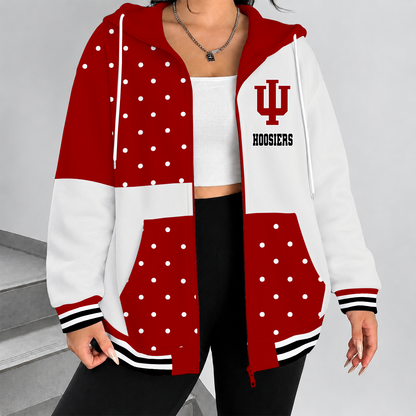 [SLAM DUNK DEAL] NEW CUSTOMIZED NCAA MAM03 IDH INDIANA HOOSIERS STRAPPY ZIP HOODIE
