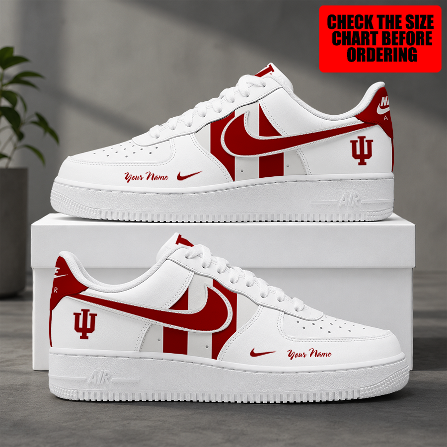 [FAN FAVORITE] NEW CUSTOMIZED NCAA MAM03 IDH INDIANA HOOSIERS STRAPPY AF1 SHOES