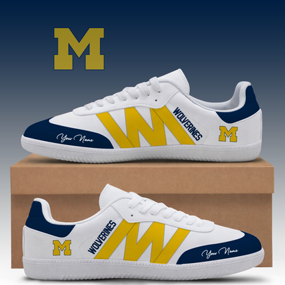 [TOUCHDOWN DEAL] NEW CUSTOMIZED NCAA FBS03 MIW MICHIGAN WOLVERINES CLASSIC SNEAKERS
