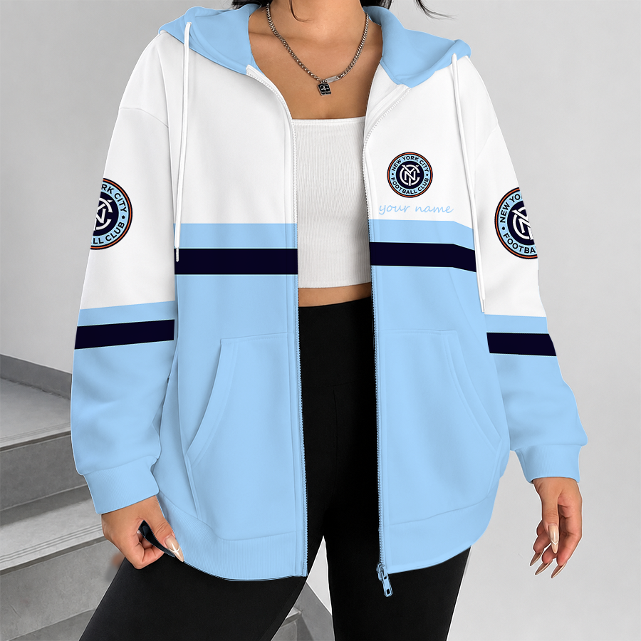 [GOAL DEAL] NEW CUSTOMIZED MLS03 NYC NEW YORK CITY FC ZIP HOODIE