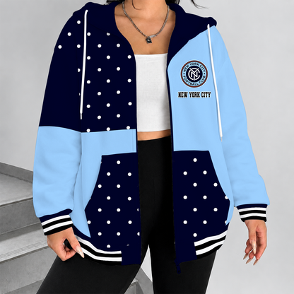 [GOAL DEAL] NEW CUSTOMIZED MLS03 NYC NEW YORK CITY FC ZIP HOODIE