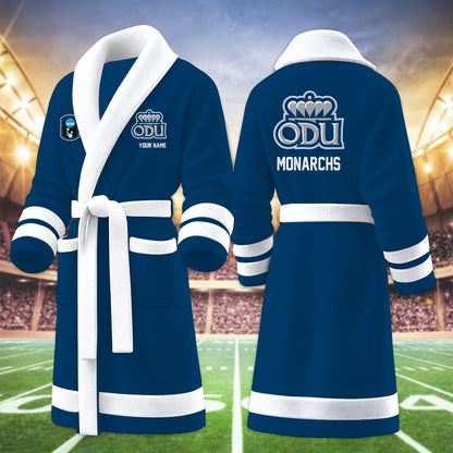 [HOOPS SPECIAL] NEW CUSTOMIZED NCAA CFH03 ODM OLD DOMINION MONARCHS MULTICOLOR FLEECE BATHROBE