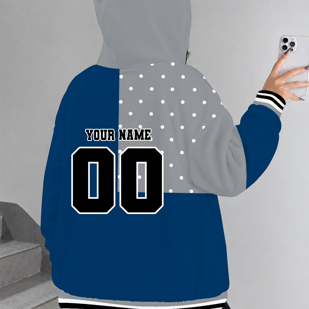 [HOOPS SPECIAL] NEW CUSTOMIZED NCAA CFH03 ODM OLD DOMINION MONARCHS STRAPPY ZIP HOODIE