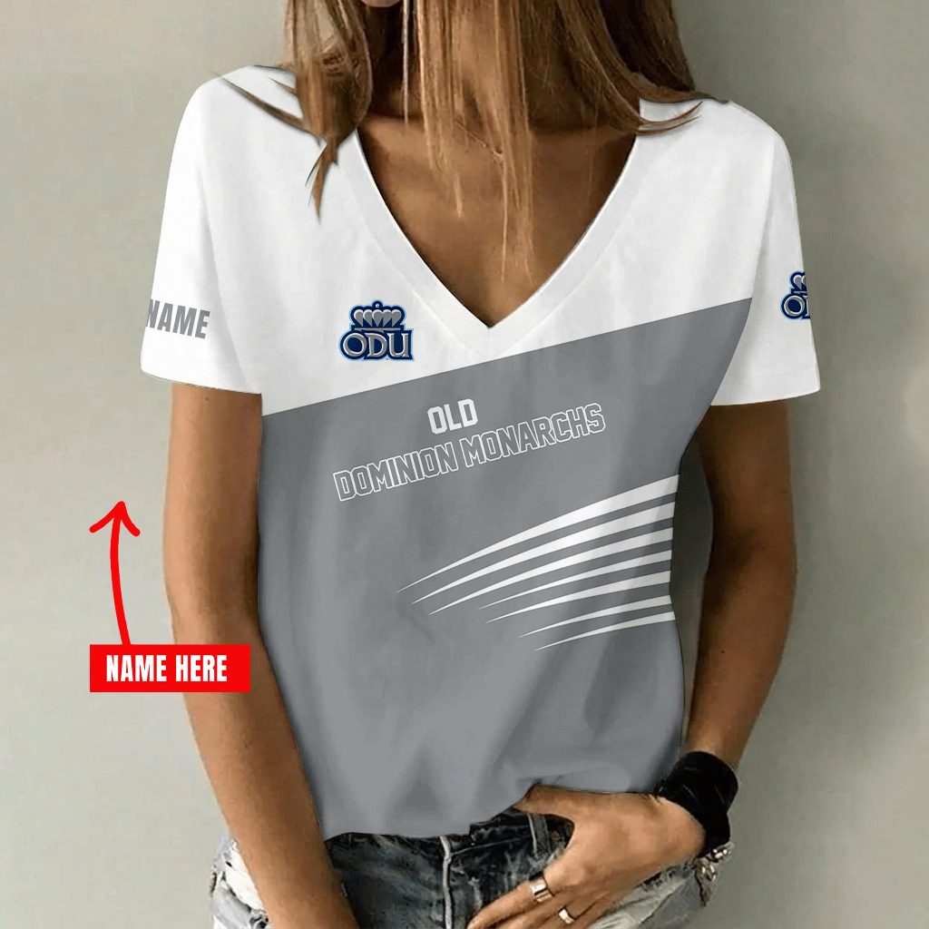 [HOOPS SPECIAL] NEW CUSTOMIZED NCAA CFH03 ODM OLD DOMINION MONARCHS V-NECK FEMALE SHIRT