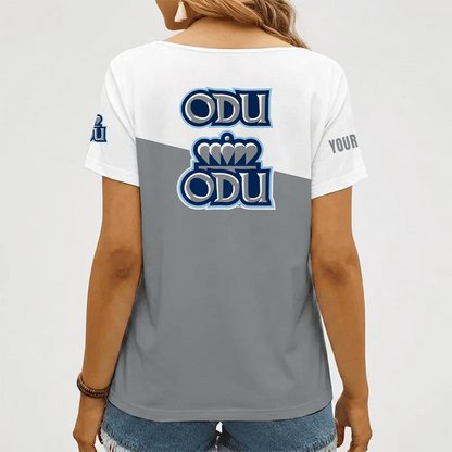 [HOOPS SPECIAL] NEW CUSTOMIZED NCAA CFH03 ODM OLD DOMINION MONARCHS V-NECK FEMALE SHIRT
