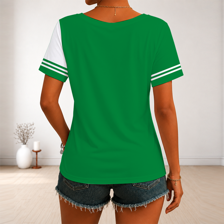 [HOT DEAL] NEW CUSTOMIZED NBA03 BCE BOSTON CELTICS V-NECK FEMALE SHIRT