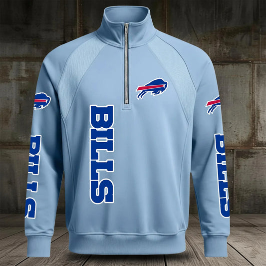 [TOUCHDOWN DEAL] NEW CUSTOMIZED NFL03 BFB BUFFALO BILLS MEN'S MULTICOLOR QUARTER-ZIP PULLOVER