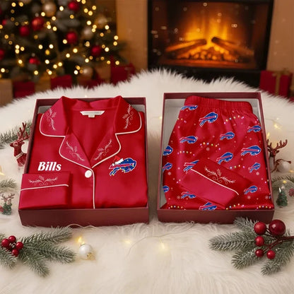 [TOUCHDOWN DEAL] NEW CUSTOMIZED NFL03 BFB BUFFALO BILLS LONG-SLEEVE PAJAMA SET