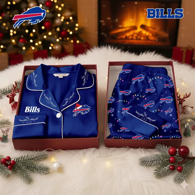 [TOUCHDOWN DEAL] NEW CUSTOMIZED NFL03 BFB BUFFALO BILLS LONG-SLEEVE PAJAMA SET