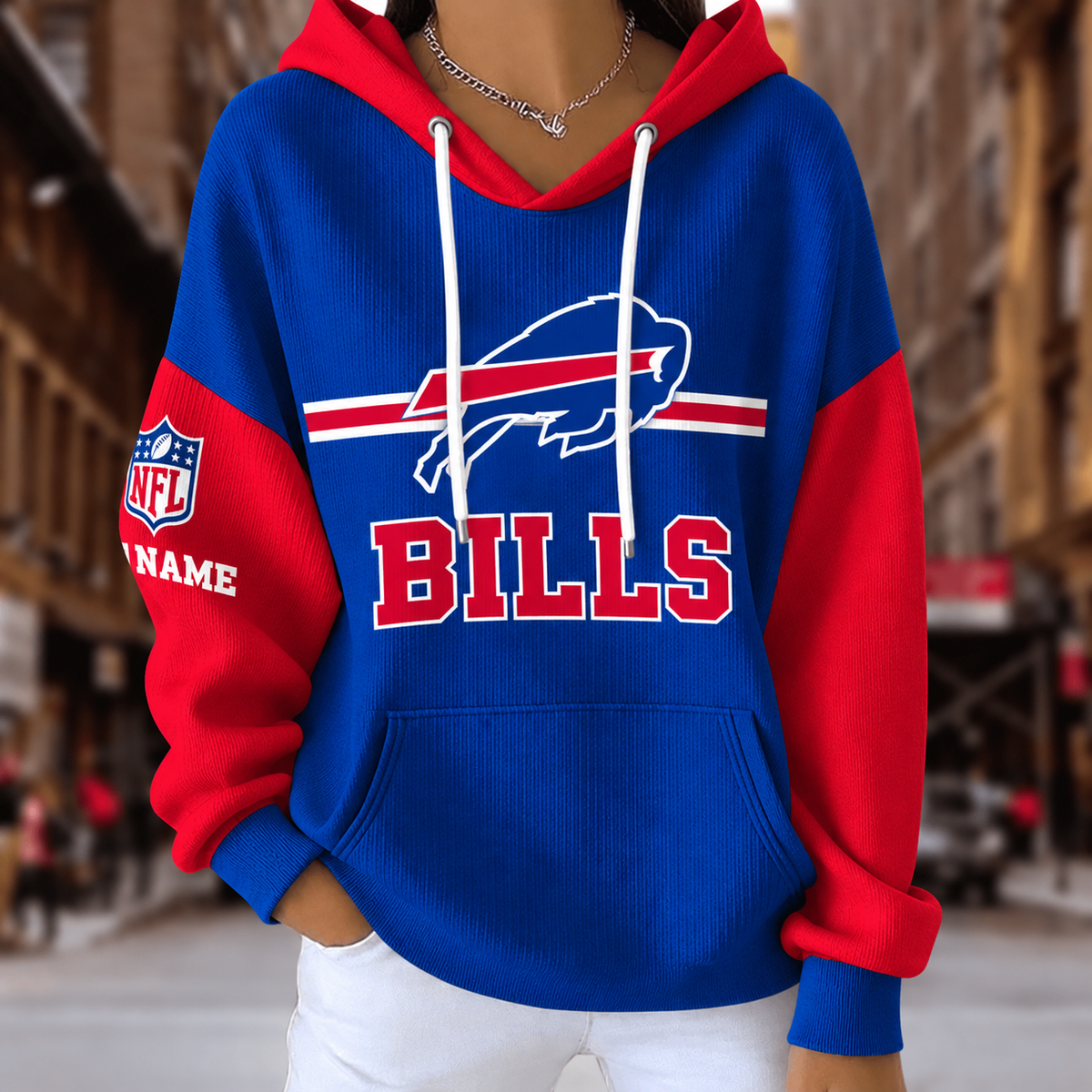 [TOUCHDOWN DEAL] NEW CUSTOMIZED NFL03 BFB BUFFALO BILLS RIBBED HOODIE & SWEATSHIRT