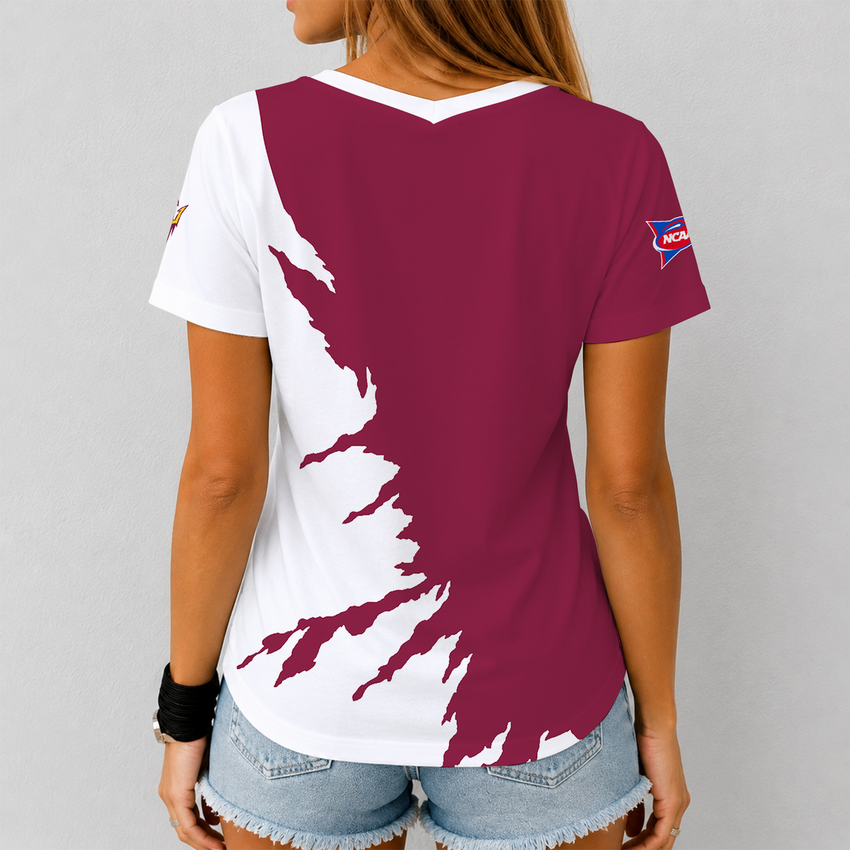 [TOUCHDOWN DEAL] NEW CUSTOMIZED NCAA FBS04 ASS ARIZONA STATE SUN DEVILS V-NECK FEMALE SHIRT