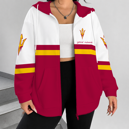 [FAN FAVORITE] NEW CUSTOMIZED NCAA FBS04 ASS ARIZONA STATE SUN DEVILS ZIP HOODIE