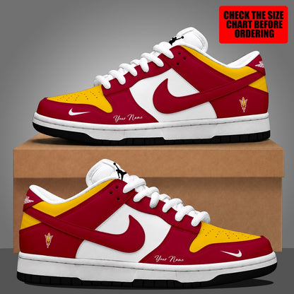 [TOUCHDOWN DEAL]NEW CUSTOMIZED NCAA FBS04 ASS ARIZONA STATE SUN DEVILS DUNK LOW SHOES