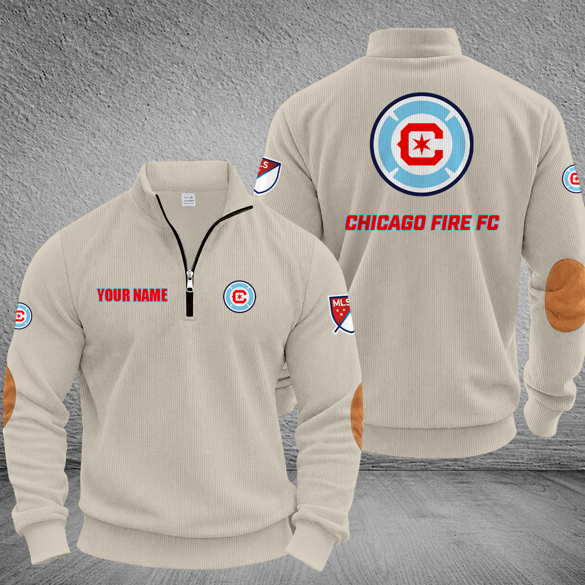 [GOAL DEAL] NEW CUSTOMIZED MLS04 CCF CHICAGO FIRE FC MULTICOLOR STRIPED QUATER ZIP SWEATSHIRT