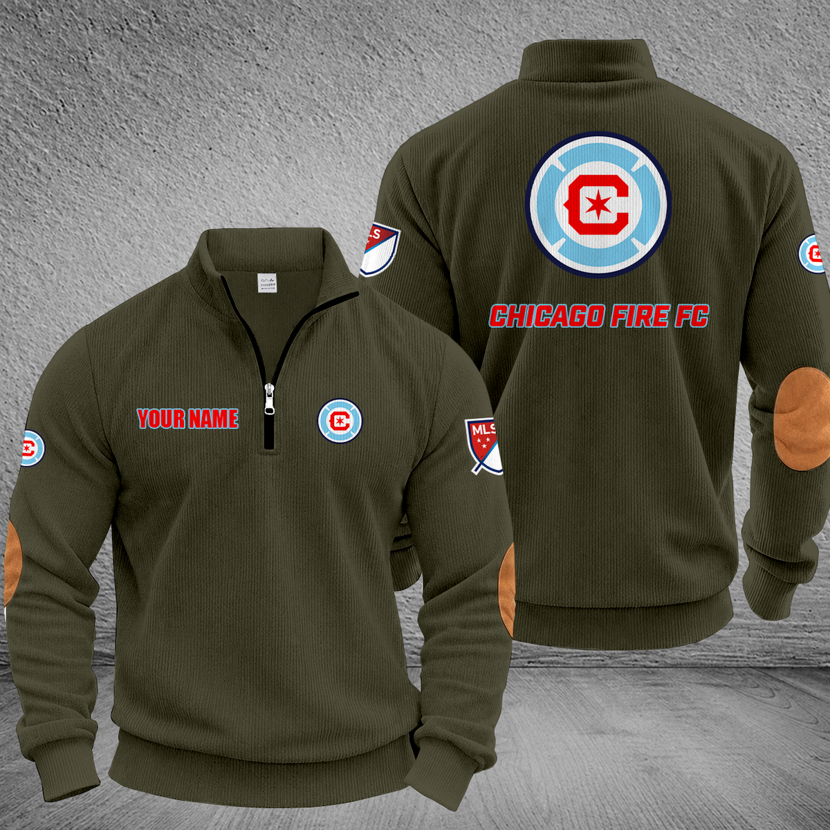 [GOAL DEAL] NEW CUSTOMIZED MLS04 CCF CHICAGO FIRE FC MULTICOLOR STRIPED QUATER ZIP SWEATSHIRT