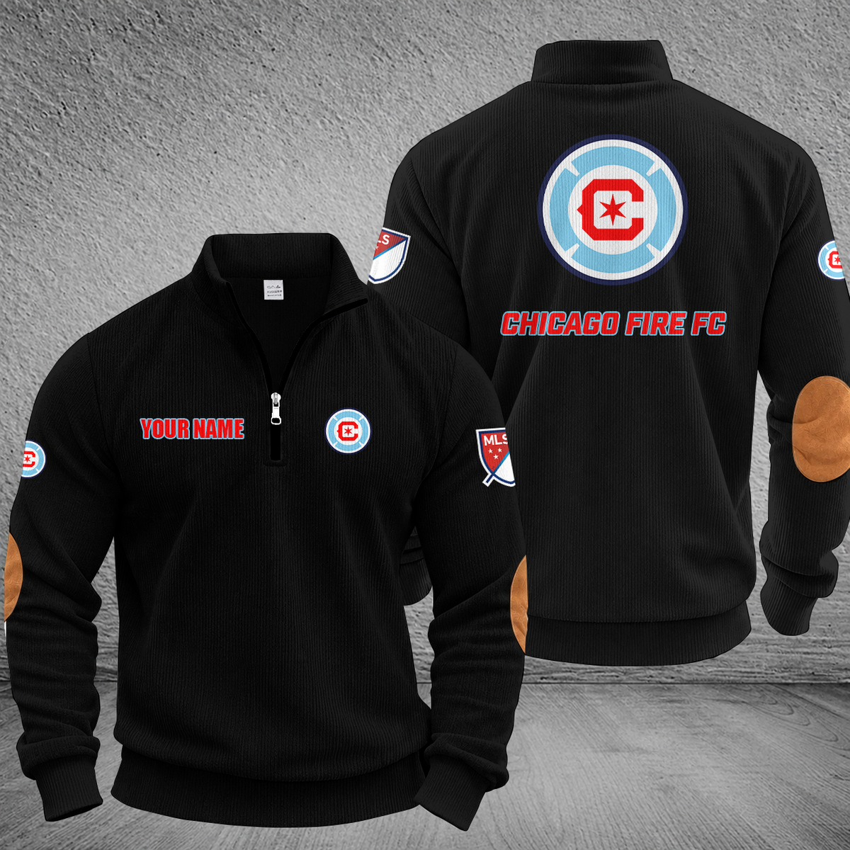 [GOAL DEAL] NEW CUSTOMIZED MLS04 CCF CHICAGO FIRE FC MULTICOLOR STRIPED QUATER ZIP SWEATSHIRT