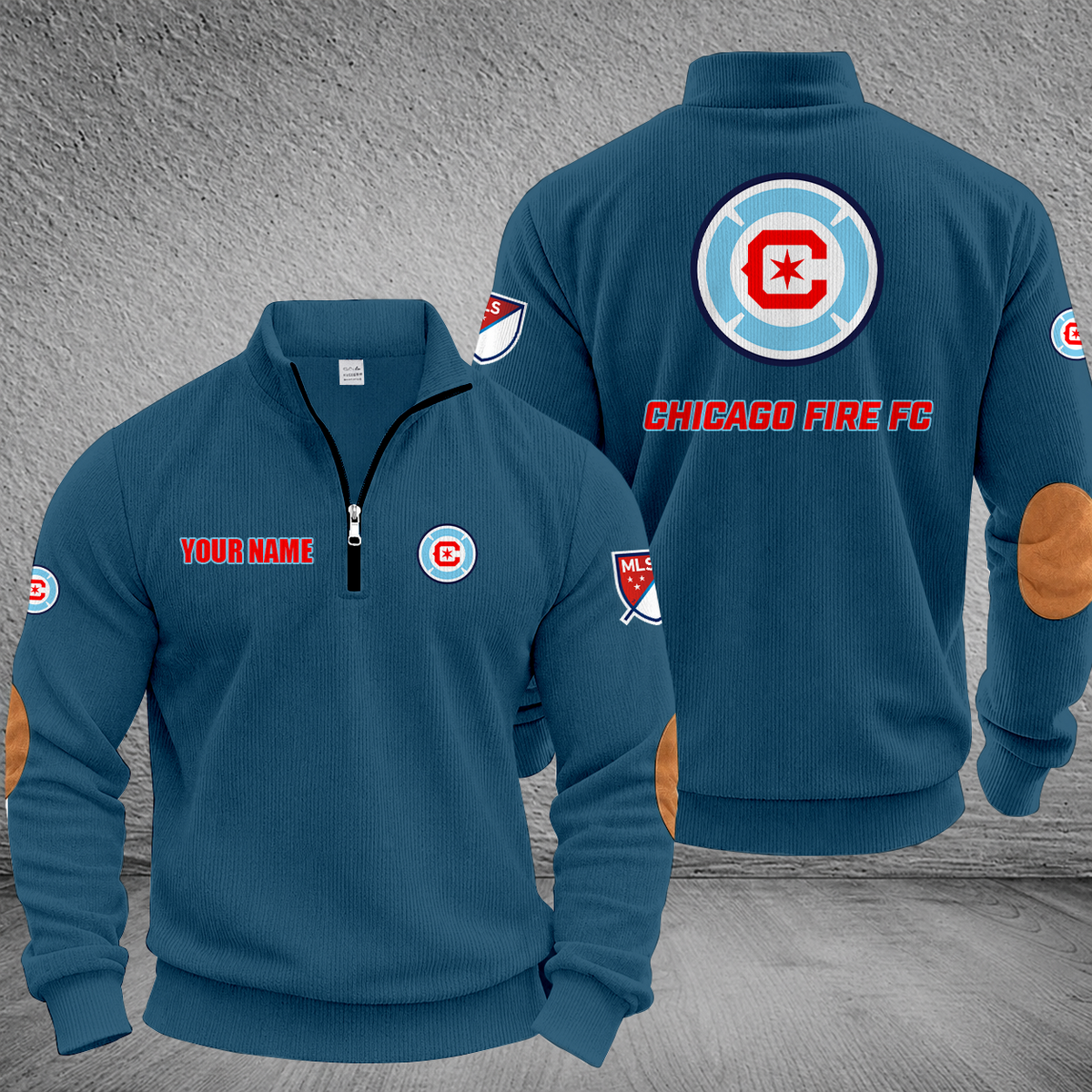 [GOAL DEAL] NEW CUSTOMIZED MLS04 CCF CHICAGO FIRE FC MULTICOLOR STRIPED QUATER ZIP SWEATSHIRT