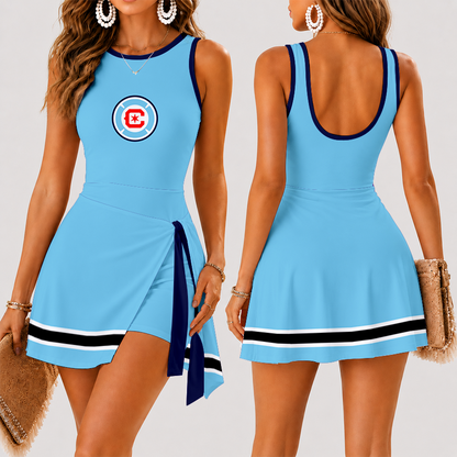 [GOAL DEAL] NEW CUSTOMIZED MLS04 CCF CHICAGO FIRE FC WOMEN'S SUMMER SKORT DRESS