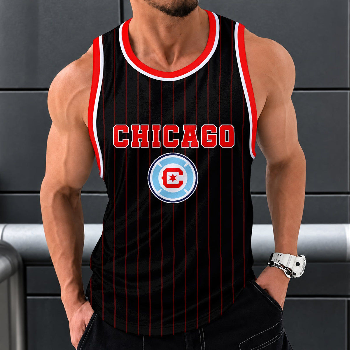[GOAL DEAL] NEW CUSTOMIZED MLS04 CCF CHICAGO FIRE FC UNISEX TANK TOP