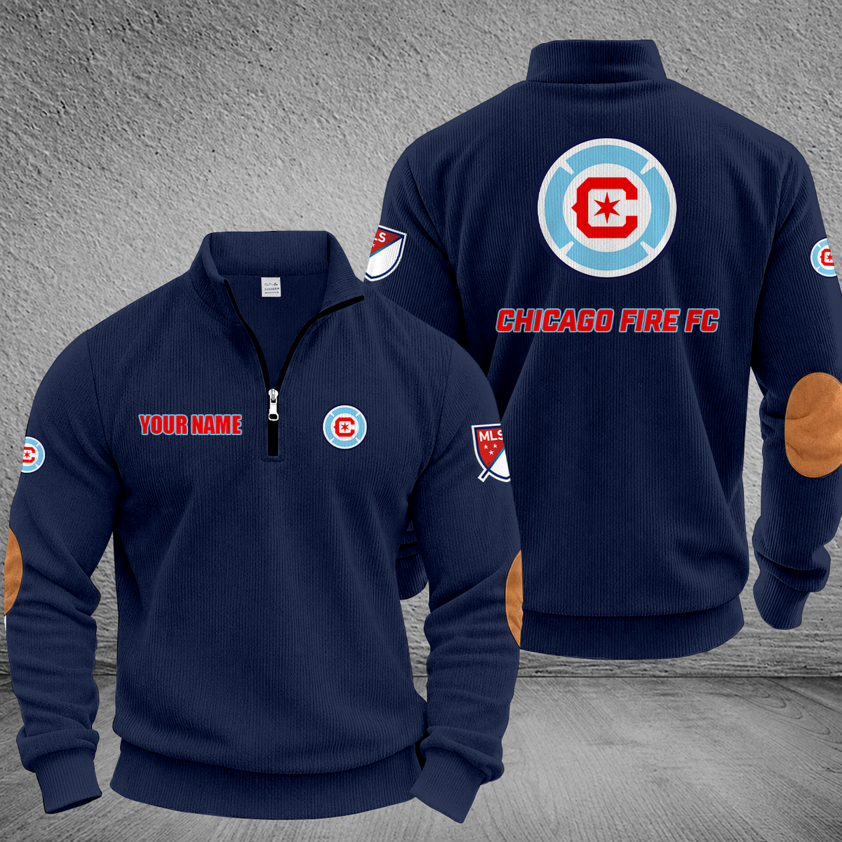 [GOAL DEAL] NEW CUSTOMIZED MLS04 CCF CHICAGO FIRE FC MULTICOLOR STRIPED QUATER ZIP SWEATSHIRT