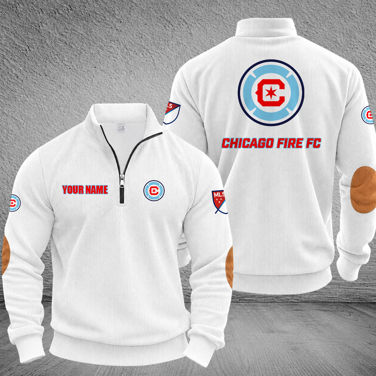 [GOAL DEAL] NEW CUSTOMIZED MLS04 CCF CHICAGO FIRE FC MULTICOLOR STRIPED QUATER ZIP SWEATSHIRT