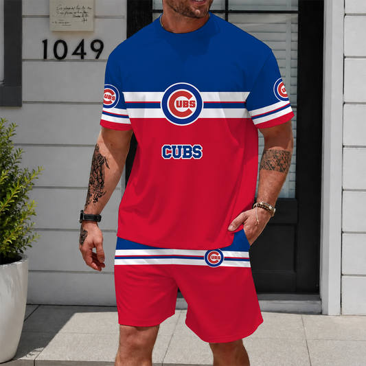 [HOMERUN DEAL] NEW CUSTOMIZED MLB04 CCS CHICAGO CUBS UNISEX T-SHIRT & SHORTS SET