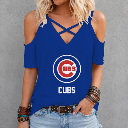 [HOMERUN DEAL] NEW CUSTOMIZED MLB04 CCS CHICAGO CUBS CRISS CROSS V-NECK TOP