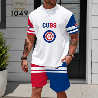 [HOMERUN DEAL] NEW CUSTOMIZED MLB04 CCS CHICAGO CUBS UNISEX T-SHIRT & SHORTS SET