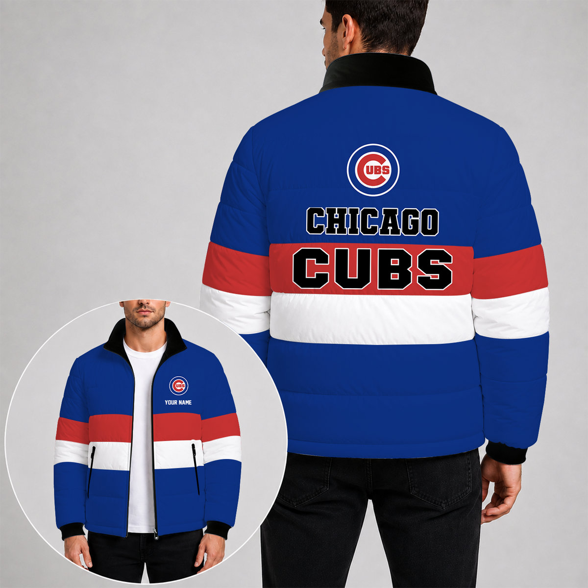 [HOMERUN DEAL] NEW CUSTOMIZED MLB 04 THE CUBS PUFFER JACKET