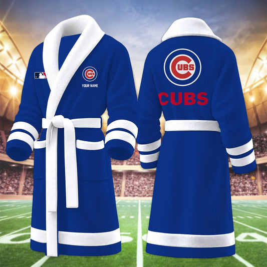 [HOMERUN DEAL] NEW CUSTOMIZED MLB04 CCS CHICAGO CUBS MULTICOLOR FLEECE BATHROBE