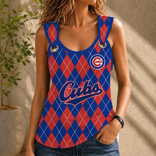 [HOMERUN DEAL] NEW CUSTOMIZED MLB04 CCS CHICAGO CUBS O-RING SHOULDER TANK TOP